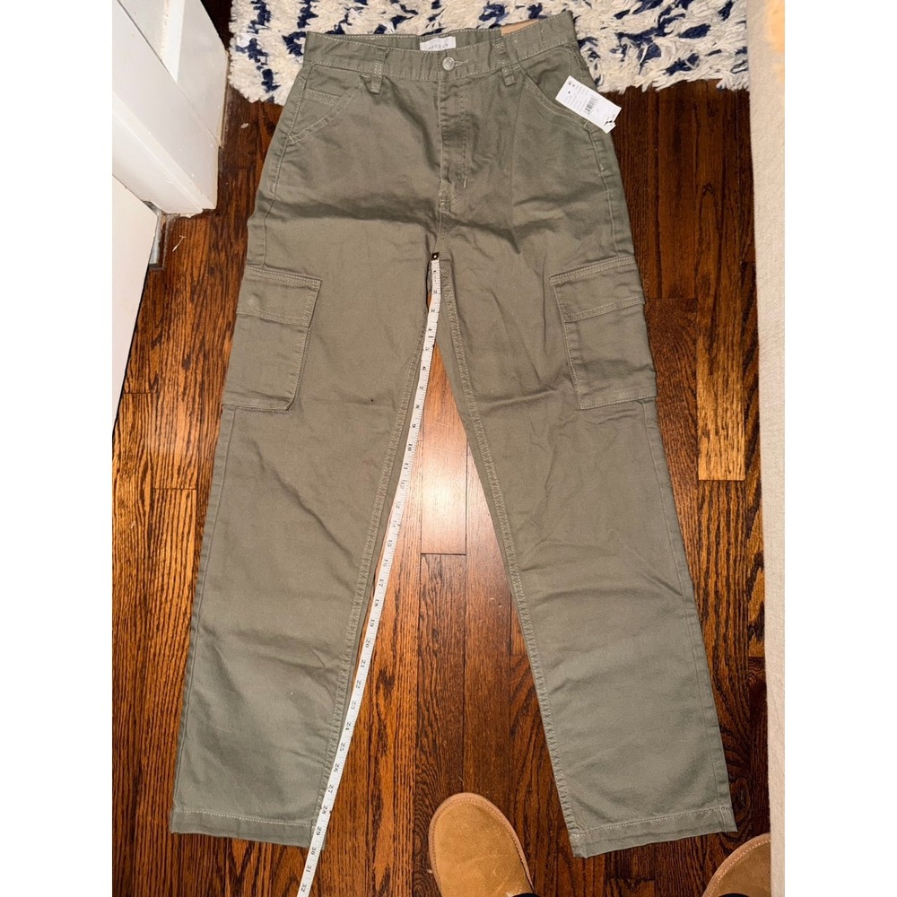 PacSun Dad Jean Cargo Pants Womens Size 27 Seaweed Olive Green Utility Cargo NWT
